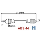 Kép 1/2 - Renault Thalia II új utángyártott féltengely ABS gyűrűvel jobb oldal első tengely 715mm 2008-2014-ig GRESA 391004165R, webáruház, alkatrészek