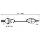 Kép 1/2 - Renault Modus 1.6/1.5dci új utángyártott féltengely bal oldal 662mm GRESA 2004-2012-ig 8200167512, webáruház, alkatrészek