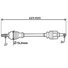 Kép 2/2 - Renault Laguna II 2.2dci új utángyártott féltengely bal oldal 2001-2007-ig 7711134775