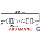 Kép 1/2 - Renault Megane II új utángyártott féltengely bal oldal első tengely 640mm GRESA 2002-2009-ig 7711135420