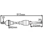 Kép 1/2 - Renault Scenic II új utángyártott féltengely jobb oldal 913mm 2003-2010-ig GRESA 7711368884, webáruház, alkatrészek
