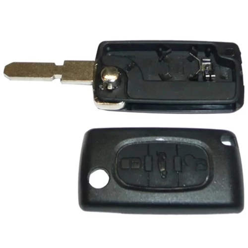 Peugeot 607 új utángyártott bicskakulcs 3 gombos kerekített 2000-2011-ig 649043, webáruház, alkatrészek
