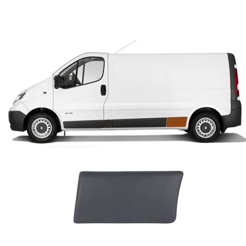 Renault Trafic új utángyártott díszléc bal hátsó kerék előtti 2001-2014-ig 8200326365