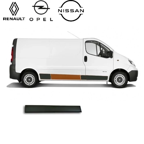 Renault Trafic II/Opel Vivaro/Nissan Primastar gyári új jobb tolóajtó díszléc 2001-2014-ig 8200036075, webáruház, alkatrészek