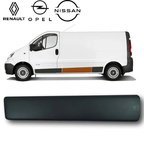 Renault Trafic II/Opel Vivaro/Nissan Primastar gyári új bal hosszú oldal díszléc 2001-2014-ig 8200036093, webáruház, alkatrészek