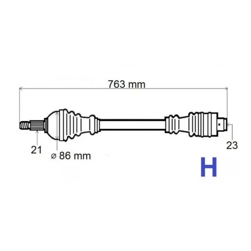 Dacia Logan I 1.2/1.4/1.6 új utángyártott féltengely jobb oldal első tengely 763mm GRESA 2004-2012-ig 8200484373