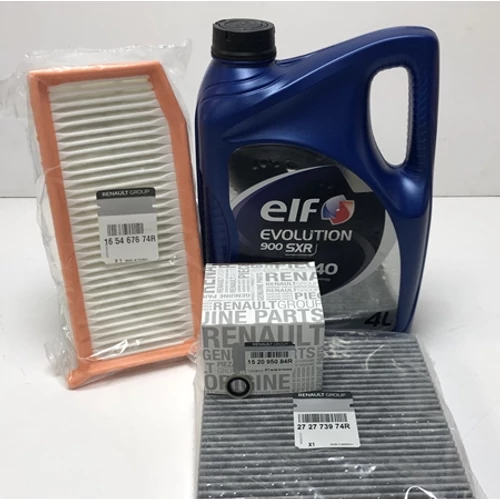 Dacia Sandero II Tce 90 gyári új olajcsere csomag + pollenszűrő 2012-2015-ig ELF Evolution 900 SXR 5W40 4L