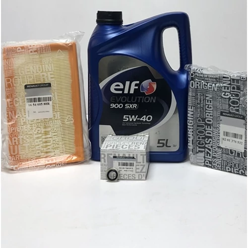 Renault Clio III 1.6 16V gyári új olajcsere csomag + pollenszűrővel 2005-2012-ig ELF Evolution 900 SXR 5W40 5L