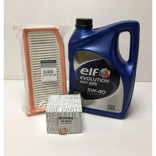 Renault Clio IV 1.2 Tce 118-120 LE gyári új olajcsere csomag 2013-tól ELF EVOLUTION 900 SXR 5W40 5L 165467674R 152095084R 7703062062