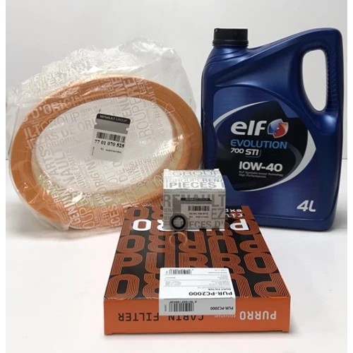 Renault Kangoo II 1.4 8V gyári új olajcsere csomag + pollenszűrővel 2000-2008-ig ELF Evolution 700 STI 10W40 4L