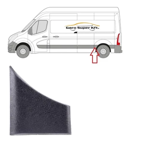 Renault Master III 2.3dci gyári új sárvédő díszléc bal oldal hátsó kerék előtt 2010-től 9387300Q0B