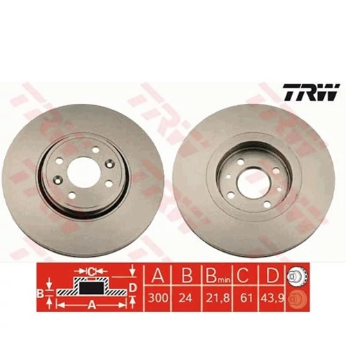 Renault Scenic II új utángyártott féktárcsa pár első tengely 300mm 2003-2009-ig TRW 7701207897, webáruház, alkatrészek